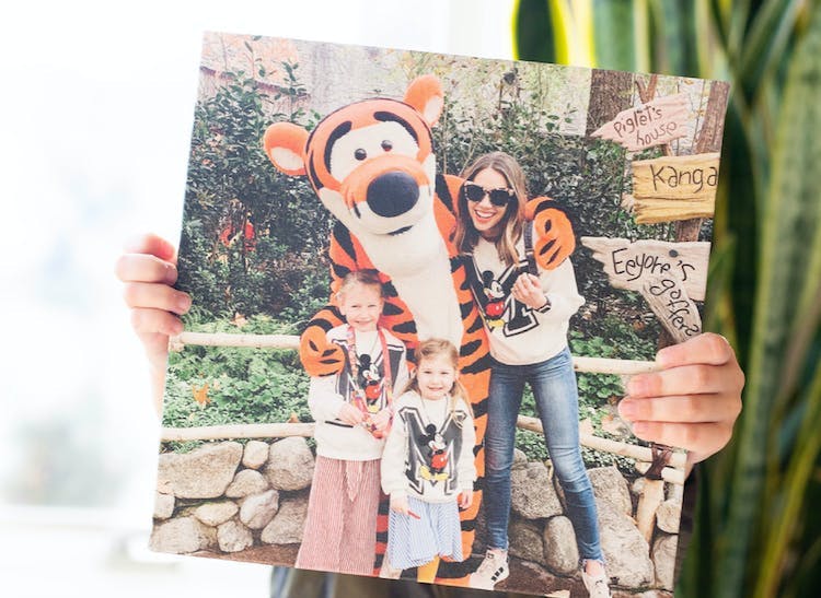photo tile of family on vacation at Disney World